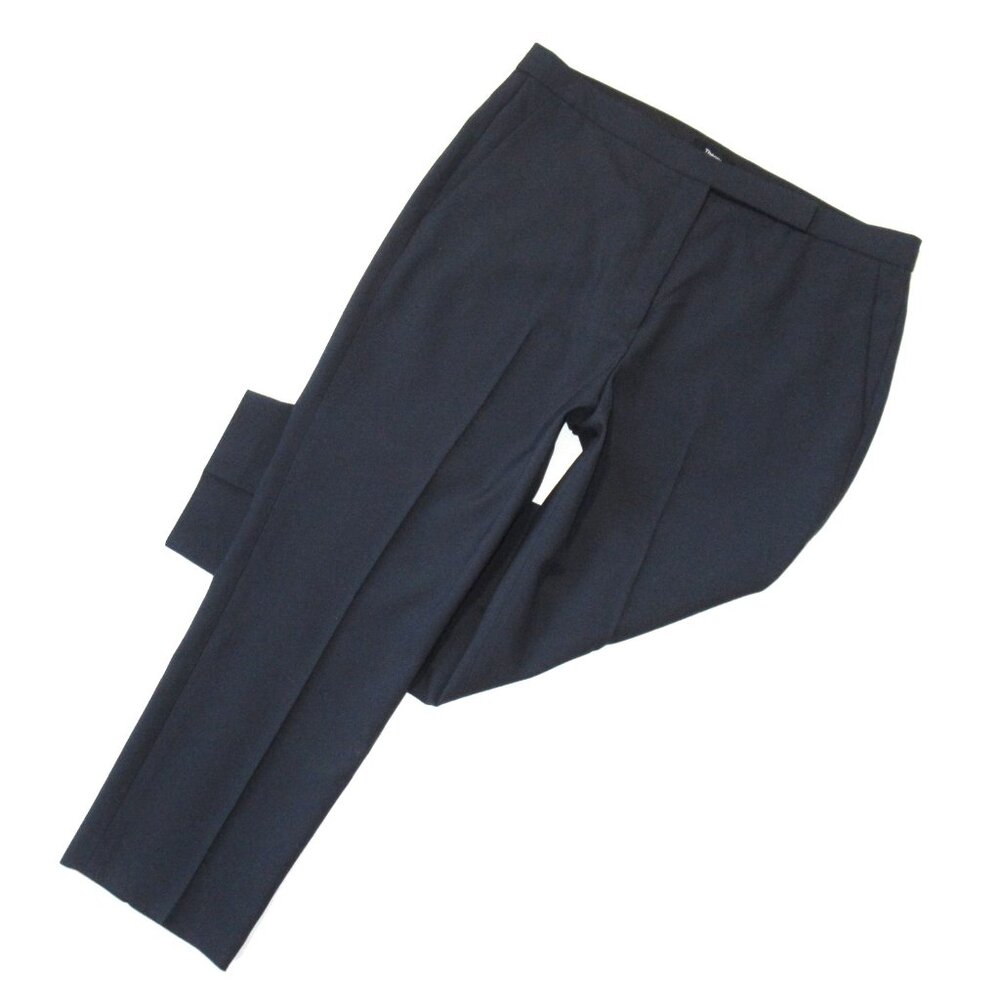 NWT Theory High-Waist Slim Crop Pant in Nocturne Navy Oxford Wool Pants 14